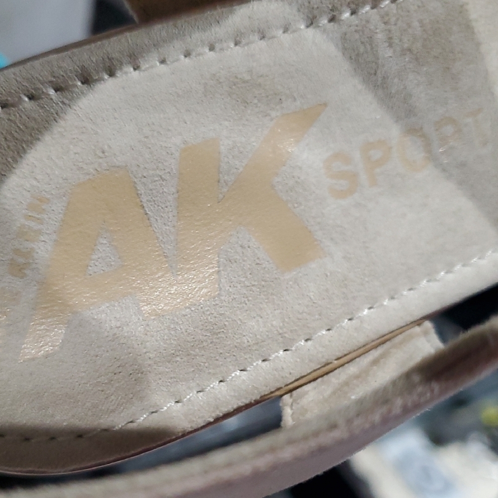 Anne Klein Beige Wedge Sandals AK Sport Athleisure Comfort Playcay Resort Casual - Picture 12 of 12